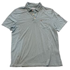Vineyard Vines Men's Cotton Polo Shirt‎ Medium Short Sleeve Blue Teal Preppy (15